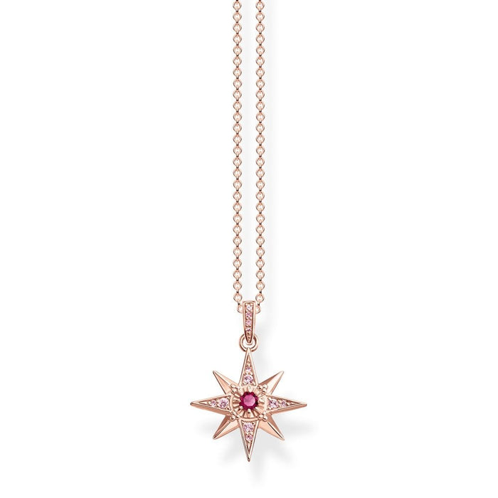 Thomas Sabo Magic Star With Pink Cubic Zirconia Rose Gold Necklace