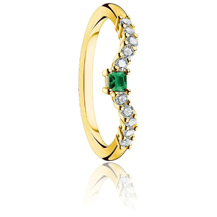 Thomas Sabo Green And White Stones Gold Ring