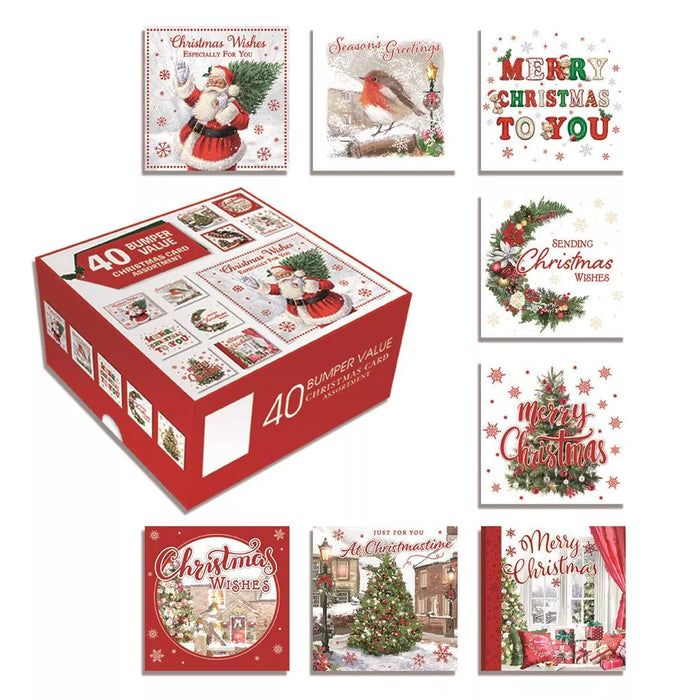 Tiger Feet 40 Bumper Value Christmas Card Assortment