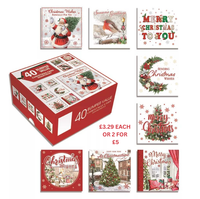 Tiger Feet 40 Bumper Value Christmas Card Assortment
