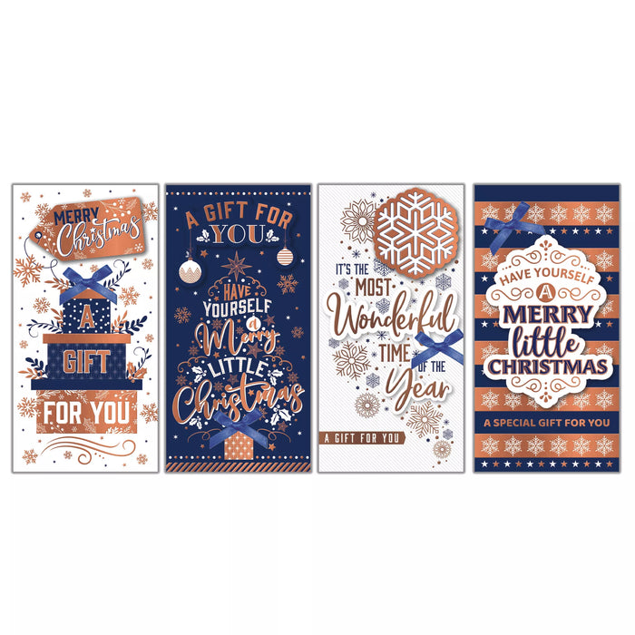Tiger Feet Blue Merry Christmas Money Wallet 4 Pack