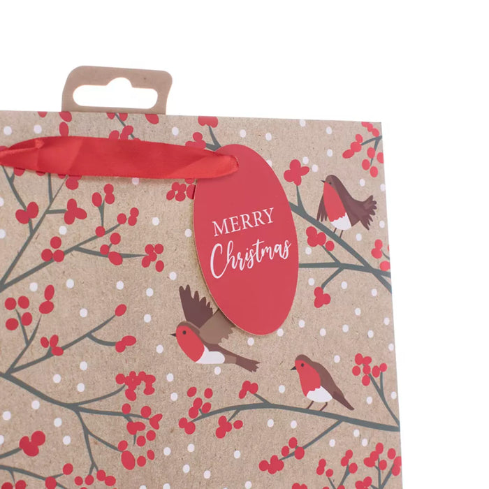 Tiger Feet Christmas Robin Christmas Bag