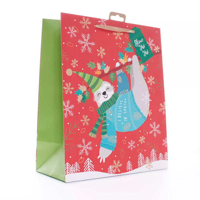 Tiger Feet Christmas Sloth Gift Bag