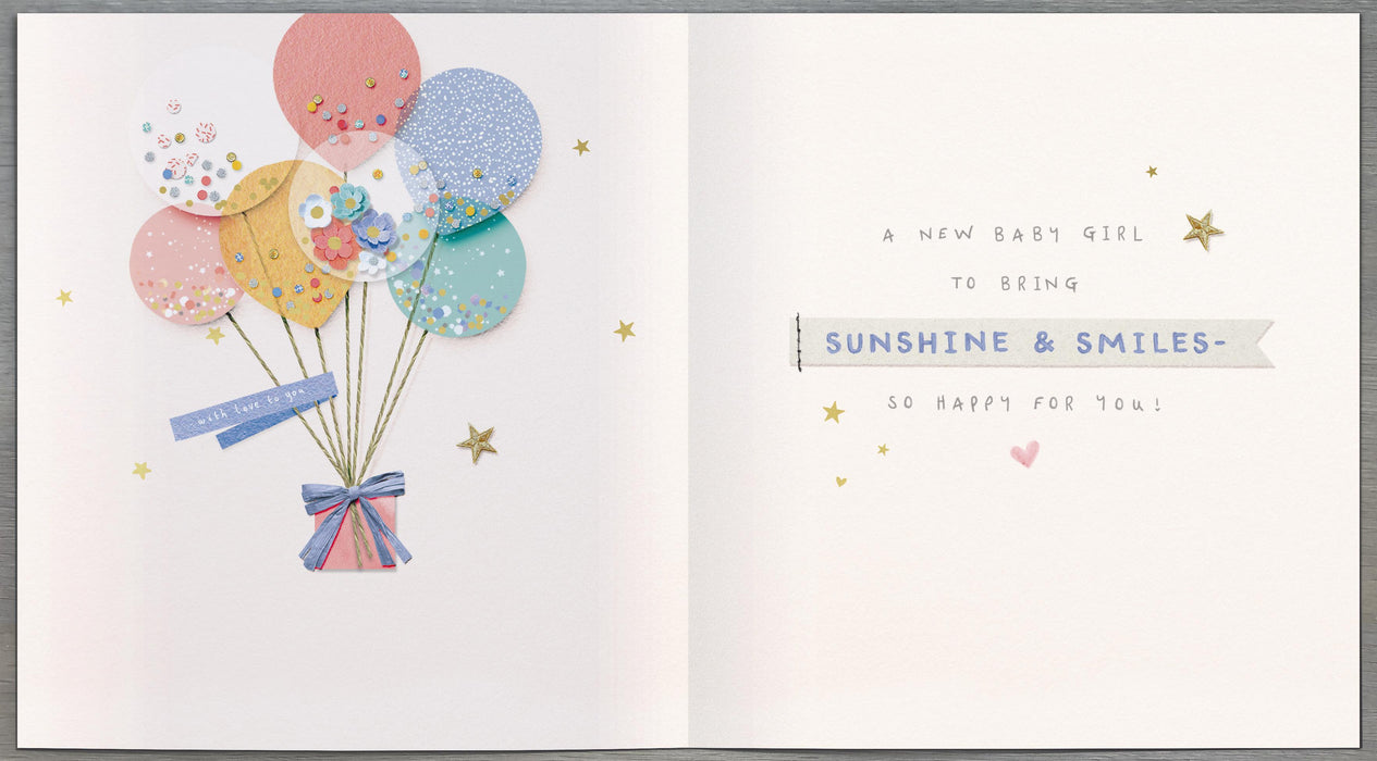 UKG Your Baby Girl Is Here Congratulations Card