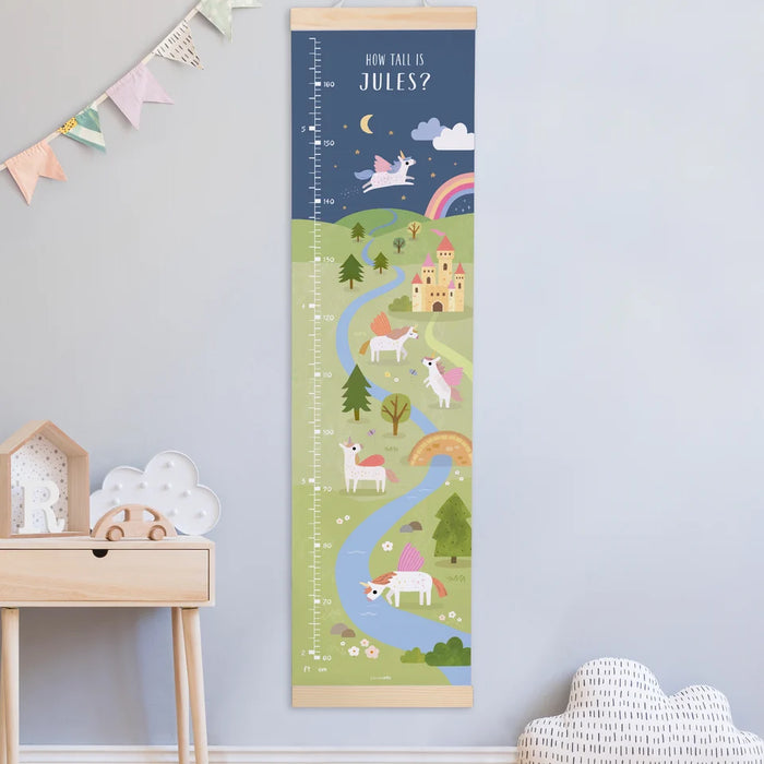 James Ellis Unicorns Canvas and Wooden Height Chart