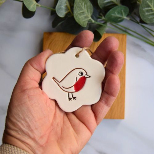 Broadlands Pottery Ceramic Hanging Flower - Robins