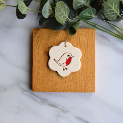 Broadlands Pottery Ceramic Hanging Flower - Robins