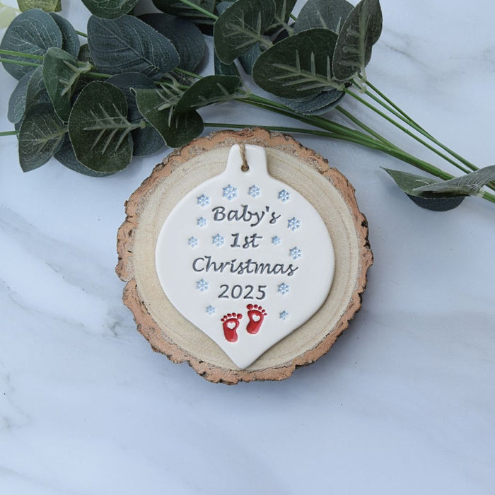 Broadlands Pottery Ceramic Bauble - Baby's 1st Christmas