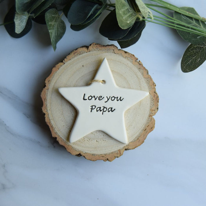Broadlands Pottery Papa Small Hanging Star
