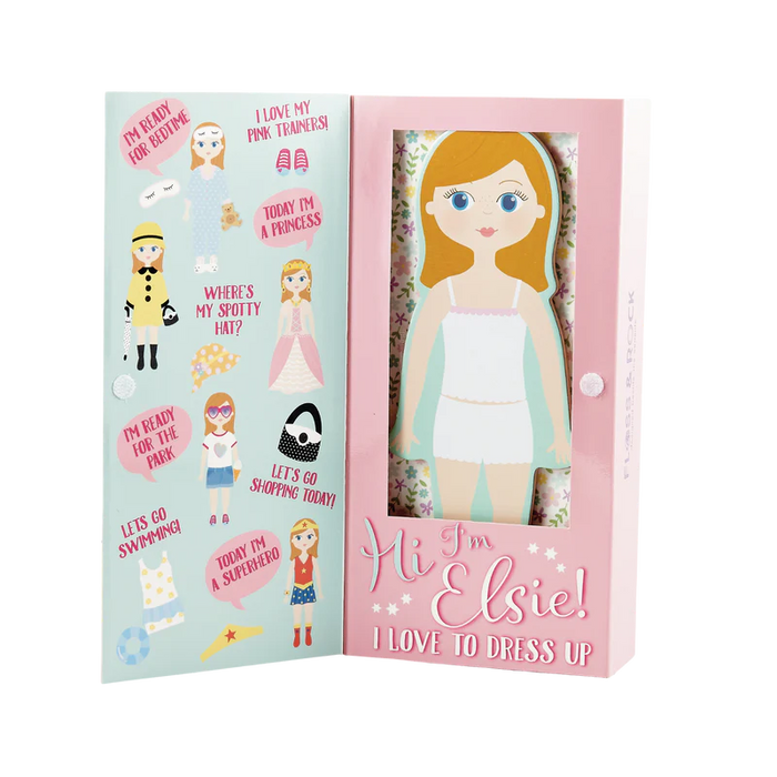 Floss & Rock Wooden Magnetic Dress Up Doll - Elsie