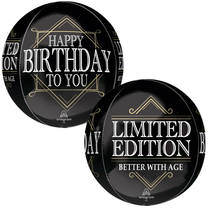 Balloon Orbz Happy Birthday Prime of Life Foil Balloon 16"