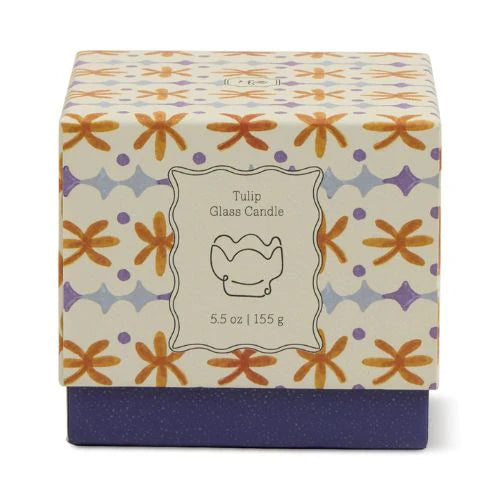 Gentlemen's Hardware Tulip Orange and Blue Glass Candle - Garden & Grove