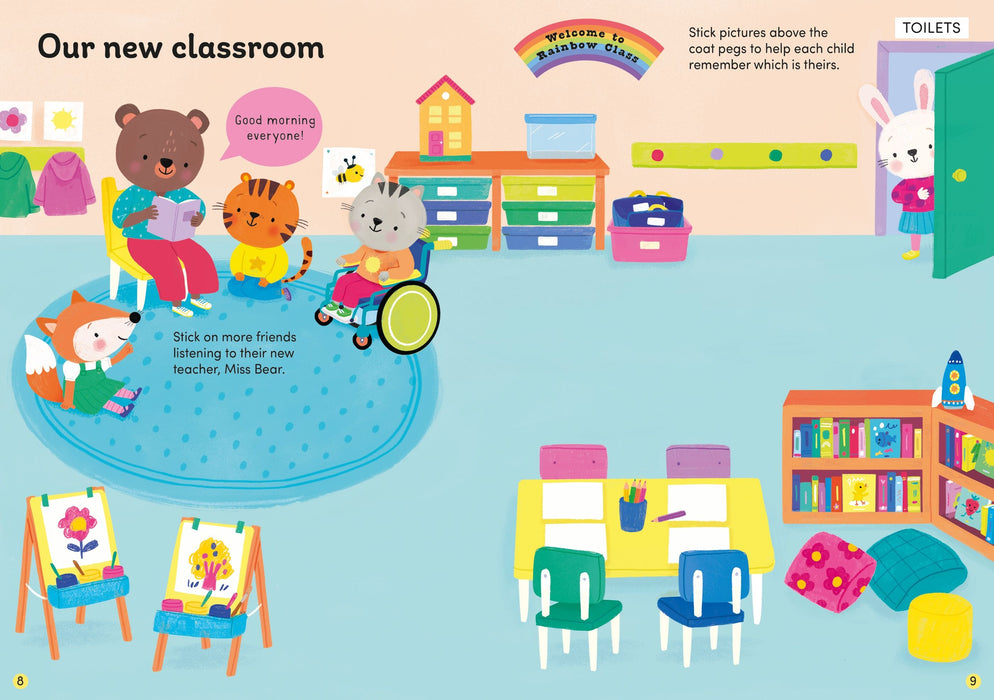 Usborne First Day at School Sticker Book
