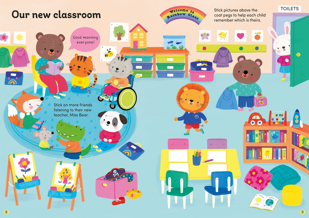 Usborne First Day at School Sticker Book