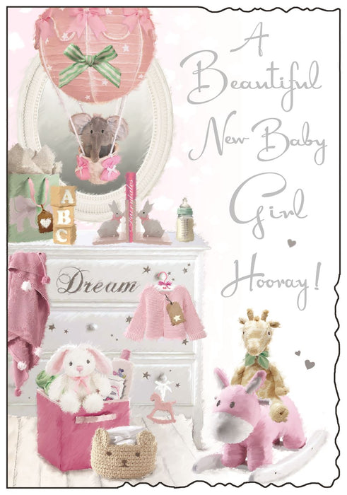 Jonny Javelin 'Beautiful New Baby Girl' Card