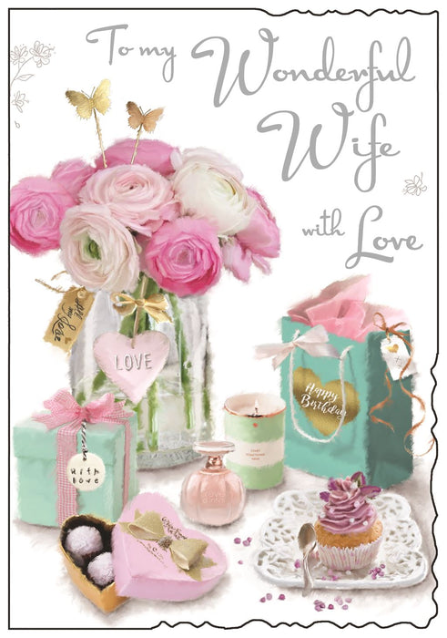 Jonny Javelin 'To My Wonderful Wife With Love' Birthday Card