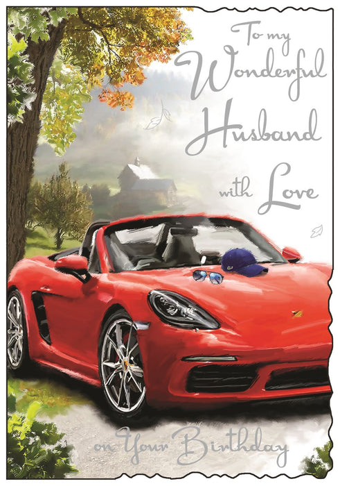 Jonny Javelin 'To My Wonderful Husband With Love' Birthday Card
