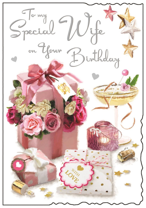 Jonny Javelin 'Wife Flower Box' Birthday Card