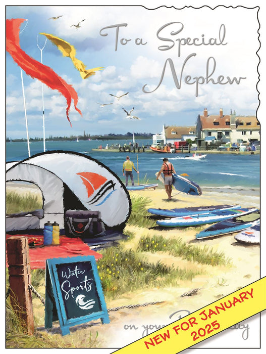 Jonny Javelin 'Nephew Water Sports' Birthday Card