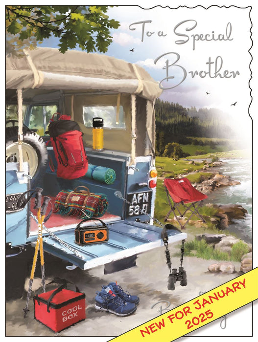 Jonny Javelin 'Brother Land Rover' Birthday Card
