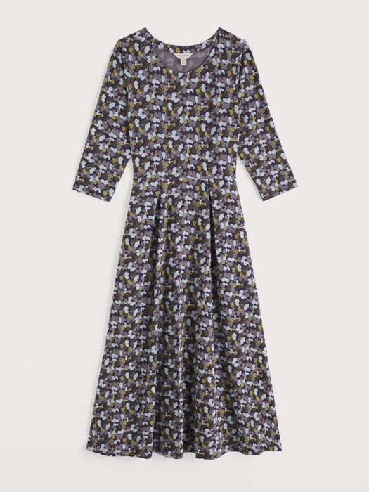 Seasalt Women's Veronica Short Sleeve Midi In Collaged Anemone Dark Violet