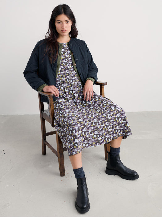 Seasalt Women's Veronica Short Sleeve Midi In Collaged Anemone Dark Violet