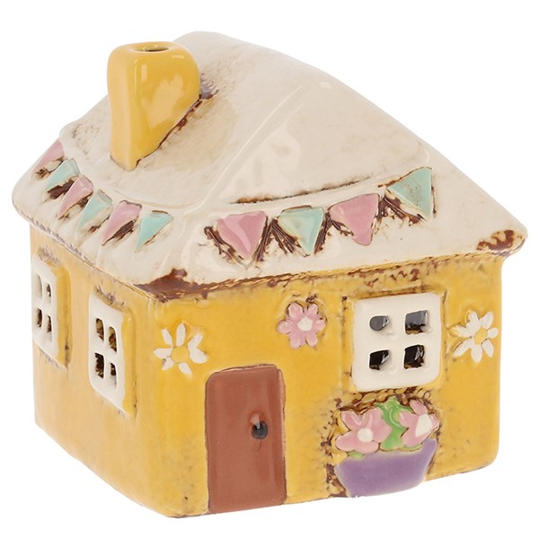 Village Pottery Yellow Garden House Tealight