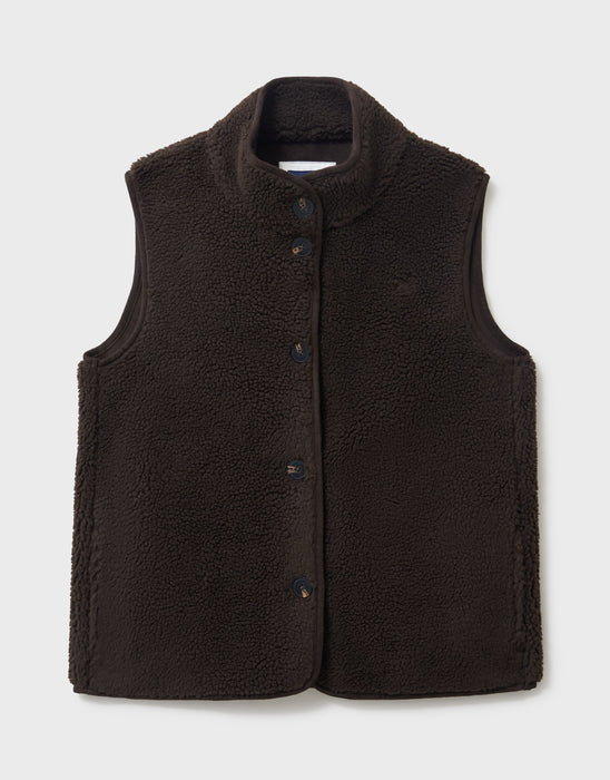 Crew Clothing Women's Borg Gilet In Chocolate