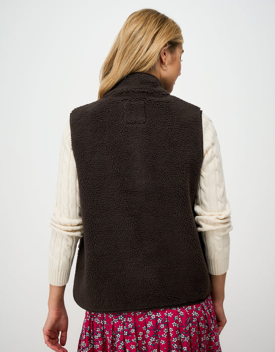 Crew Clothing Women's Borg Gilet In Chocolate