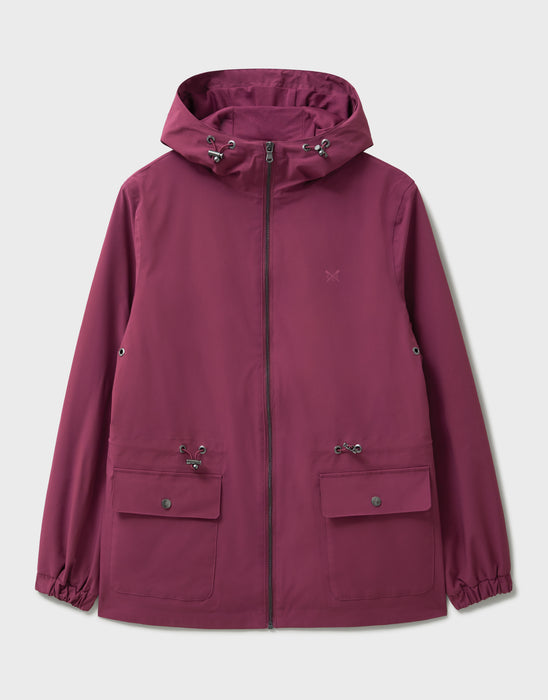 Crew Clothing Women's Hooded Showerproof Raincoat In Rhodo