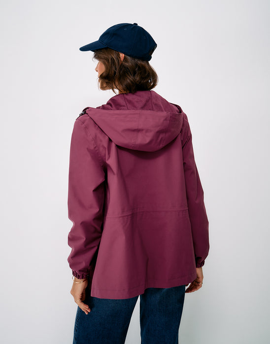Crew Clothing Women's Hooded Showerproof Raincoat In Rhodo