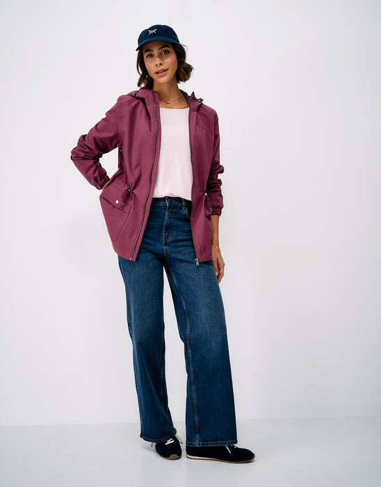 Crew Clothing Women's Hooded Showerproof Raincoat In Rhodo