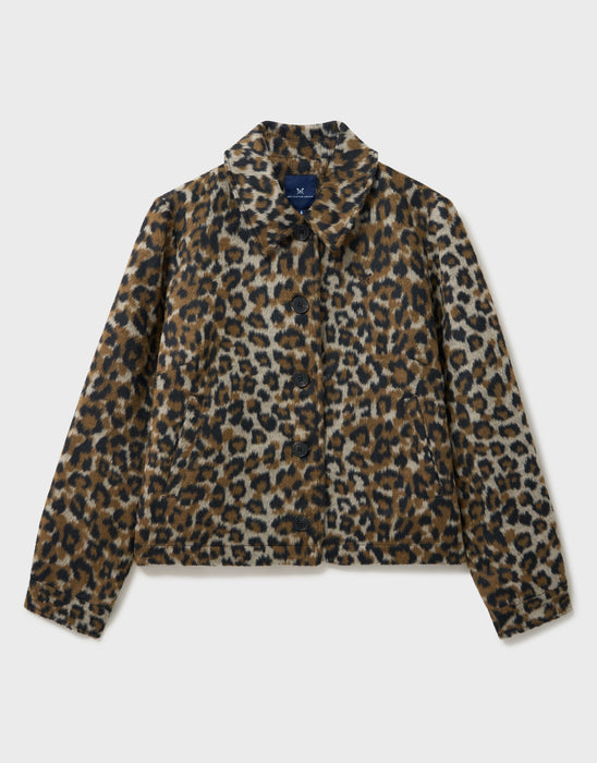 Crew Clothing Women's Leopard Jacquard Ava Jacket In Leopard