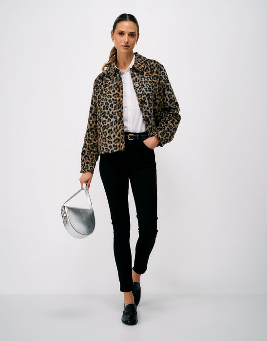 Crew Clothing Women's Leopard Jacquard Ava Jacket In Leopard