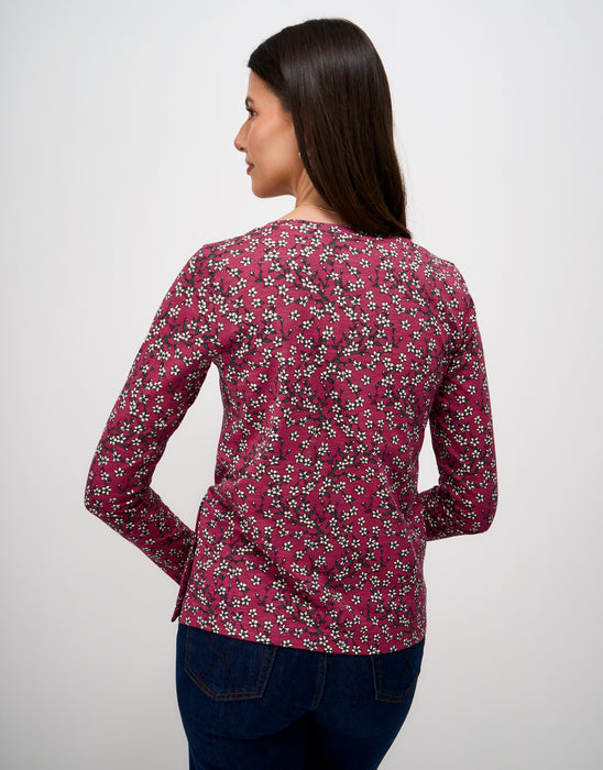 Crew Clothing Women's Printed Cassandra Top In Redchryblo