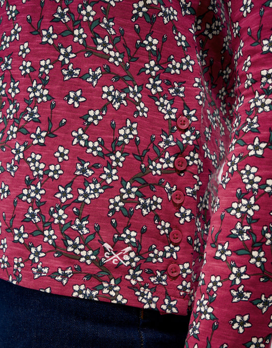 Crew Clothing Women's Printed Cassandra Top In Redchryblo