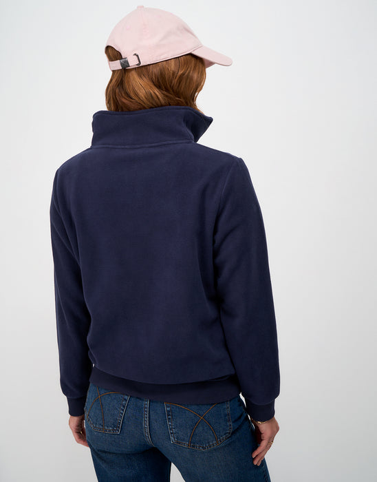 Crew Clothing Women's Micro Fleece Quarter Zip Sweat in Navy