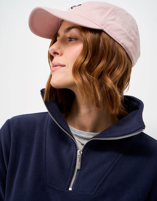 Crew Clothing Women's Micro Fleece Quarter Zip Sweat in Navy