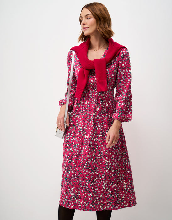 Crew Clothing Women's Ava Tea Dress In Cherry Blossom