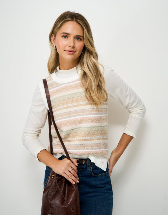 Crew Clothing Women's Mara Fairisle Vest In Neutral Mix