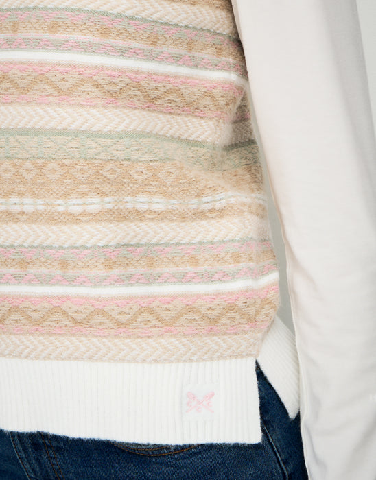 Crew Clothing Women's Mara Fairisle Vest In Neutral Mix