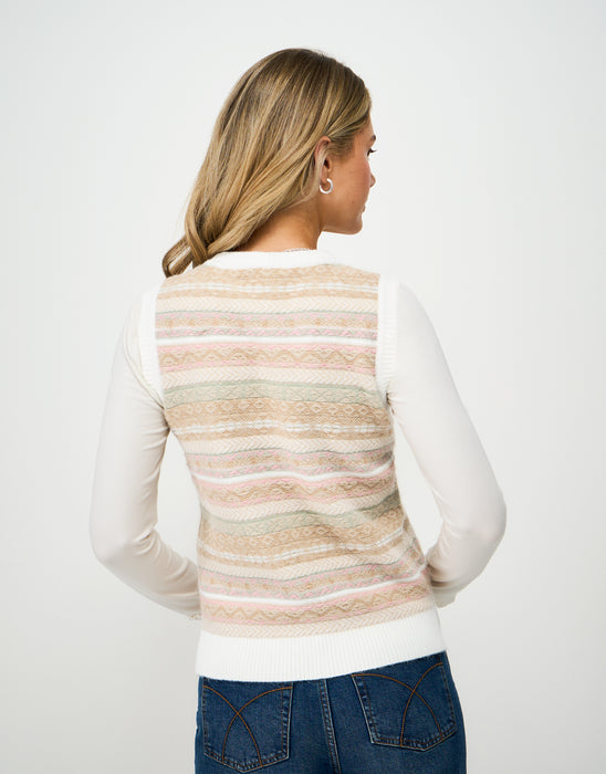 Crew Clothing Women's Mara Fairisle Vest In Neutral Mix
