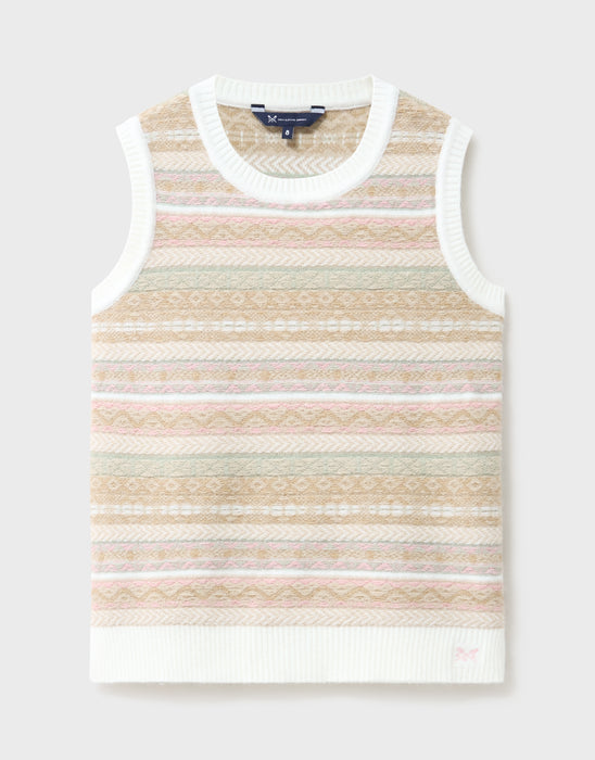 Crew Clothing Women's Mara Fairisle Vest In Neutral Mix