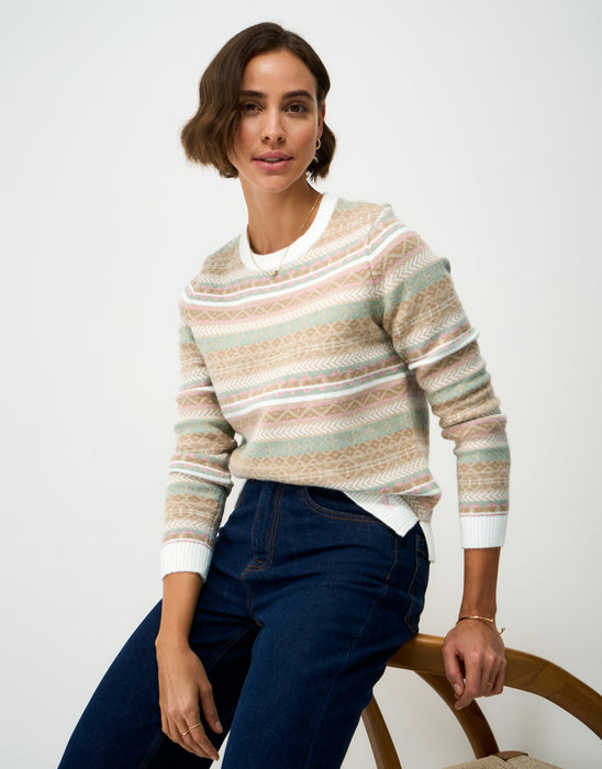 Crew Clothing Women's Fairisle Jumper In Neutral Mix