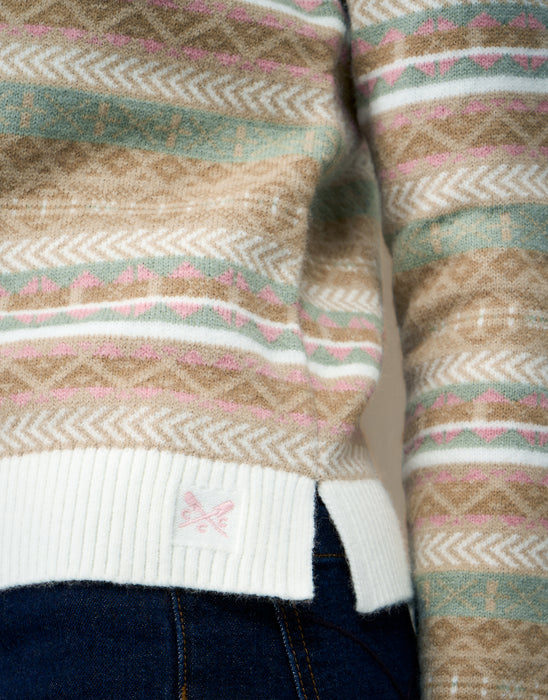 Crew Clothing Women's Fairisle Jumper In Neutral Mix