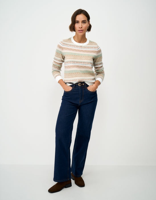 Crew Clothing Women's Fairisle Jumper In Neutral Mix