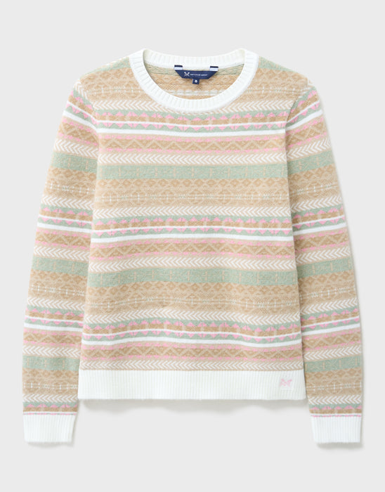 Crew Clothing Women's Fairisle Jumper In Neutral Mix