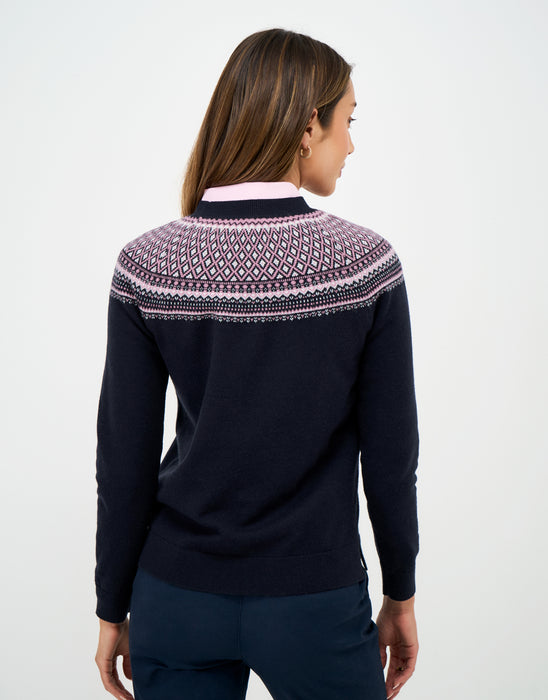 Crew Clothing Women's Yoke Fairisle Jumper In Navy