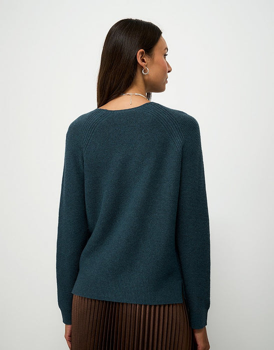 Crew Clothing Women's Harmony Merino Blend Button Neck Button Through Vest In Teal