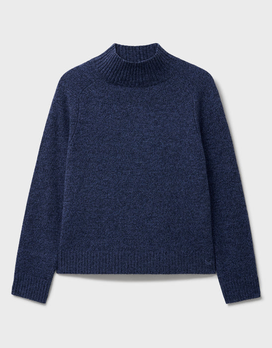 Crew Clothing Women's Harmony Saddle Shoulder Funnel Neck Jumper in Nightstr